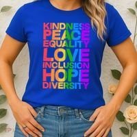 Kindness Peace Equality Love Inclusion Hope Diversity Women's T-Shirt thumb 2