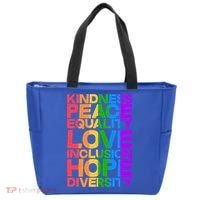 Kindness Peace Equality Love Inclusion Hope Diversity Tote Bag thumb 0