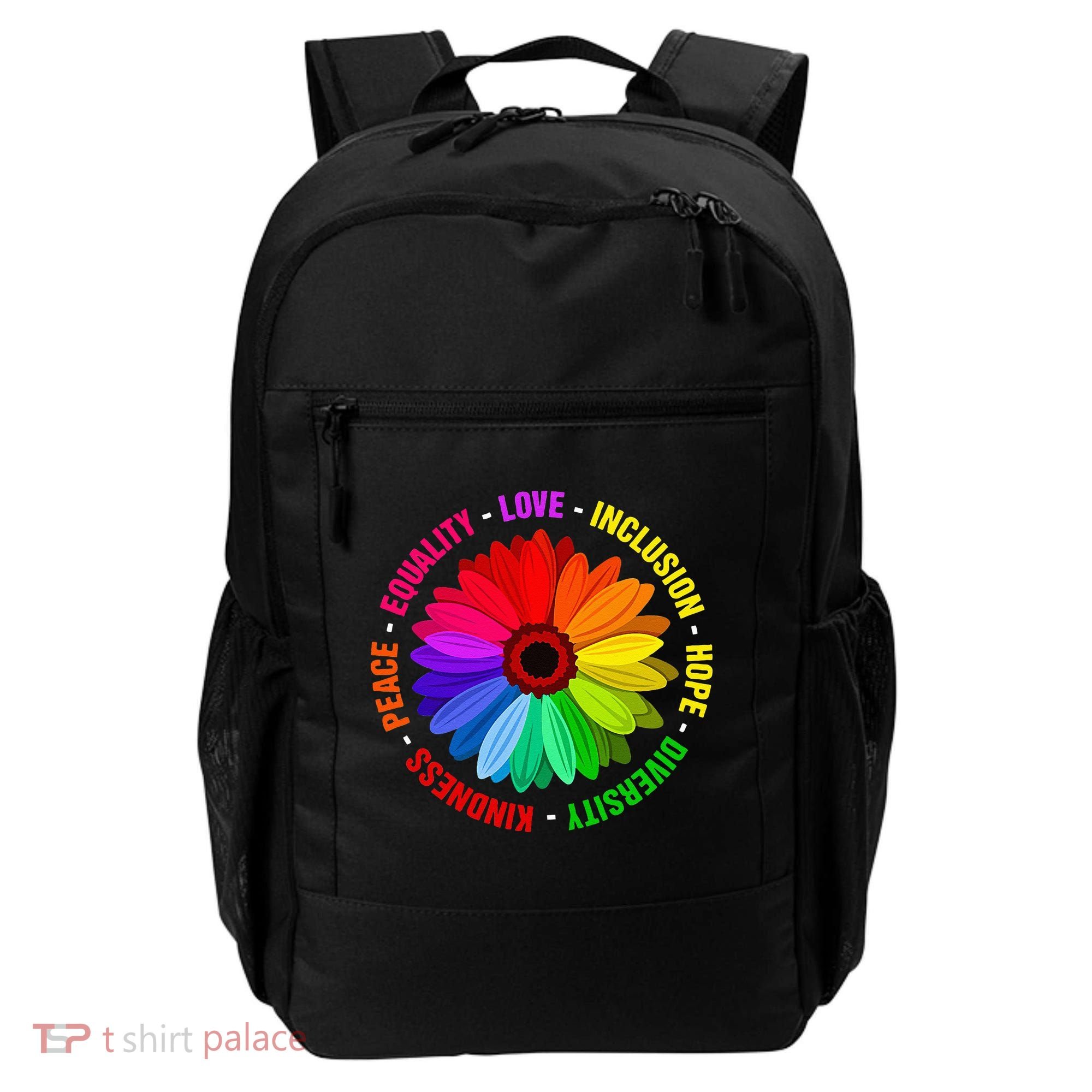 Kindness Peace Equality Love Inclusion Hope Diversity Backpack