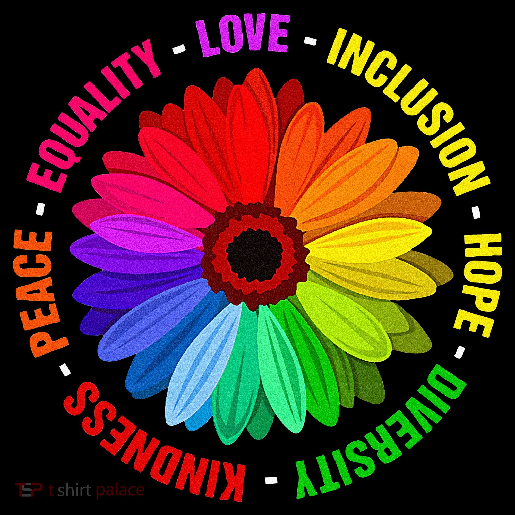 Kindness Peace Equality Love Inclusion Hope Diversity Baby Bodysuit