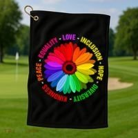 Kindness Peace Equality Love Inclusion Hope Diversity Golf Towel thumb 1