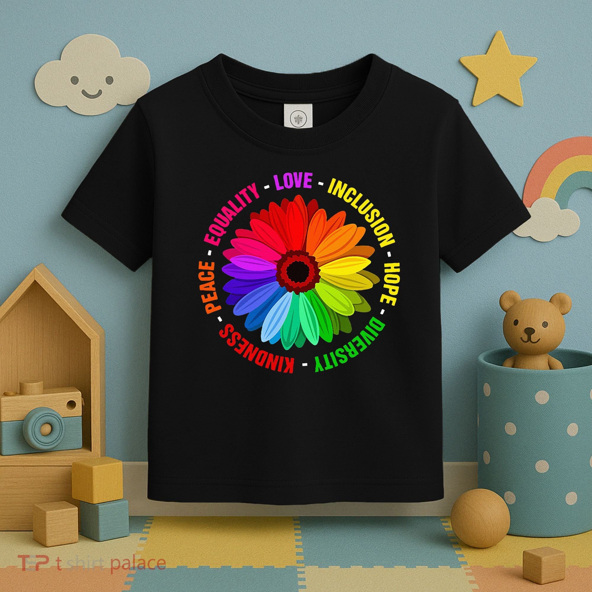 Kindness Peace Equality Love Inclusion Hope Diversity Toddler T-Shirt