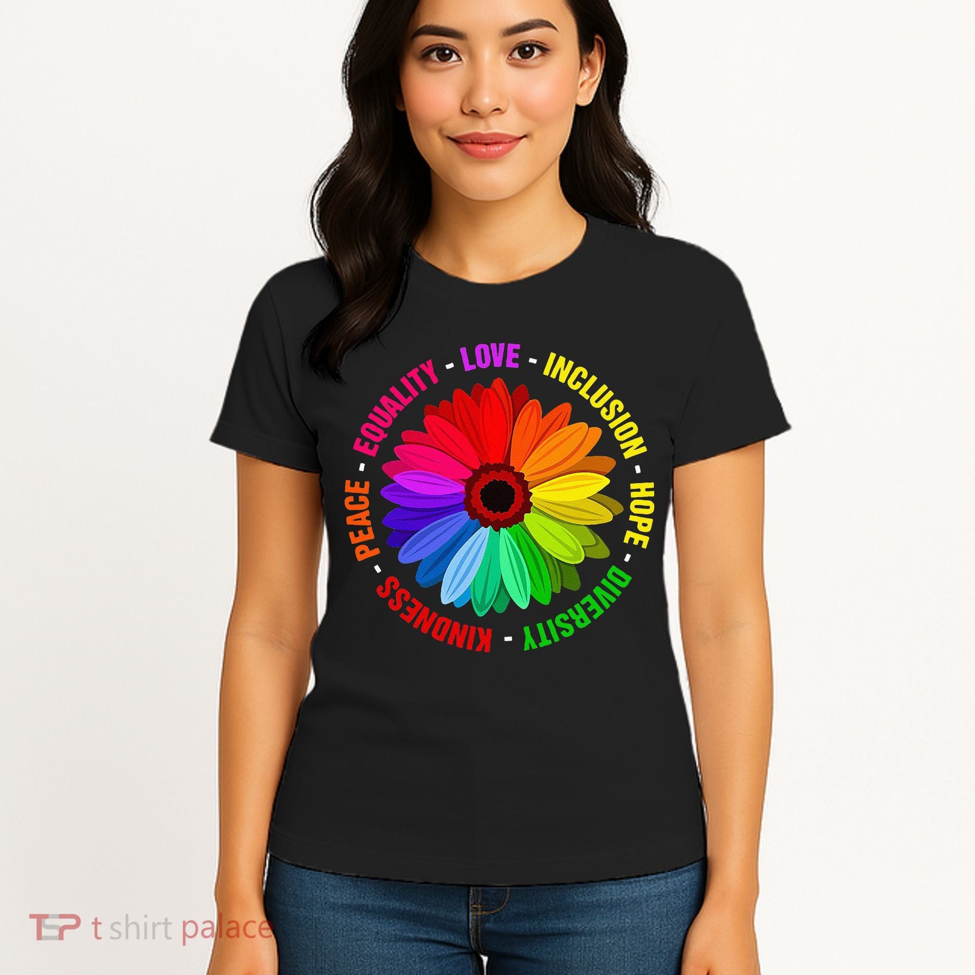 Kindness Peace Equality Love Inclusion Hope Diversity Women's T-Shirt