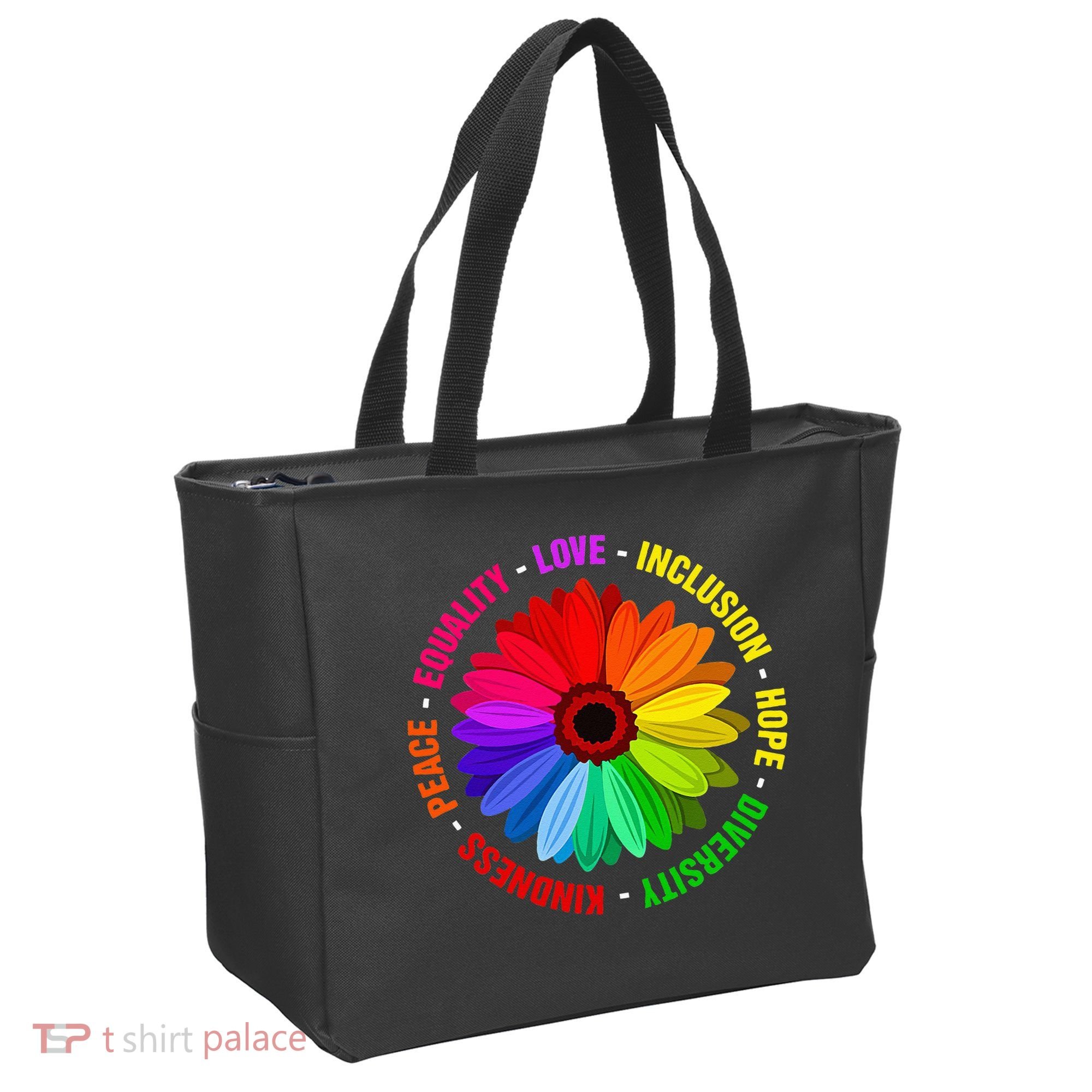 Kindness Peace Equality Love Inclusion Hope Diversity Tote Bag