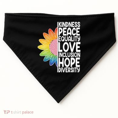 Kidness Peace Equality Love Inclusion Hope Diversity USA-Made Doggie Bandana