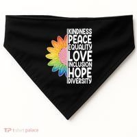 Kidness Peace Equality Love Inclusion Hope Diversity USA-Made Doggie Bandana thumb 0