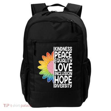 Kidness Peace Equality Love Inclusion Hope Diversity Backpack
