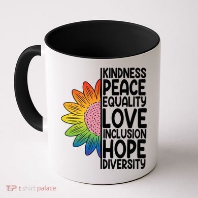 Kidness Peace Equality Love Inclusion Hope Diversity Coffee Mug
