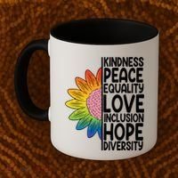 Kidness Peace Equality Love Inclusion Hope Diversity Coffee Mug thumb 2