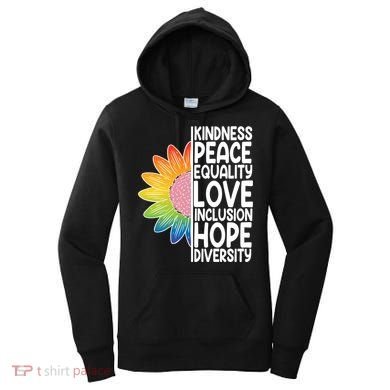 Kidness Peace Equality Love Inclusion Hope Diversity Women's Hoodie