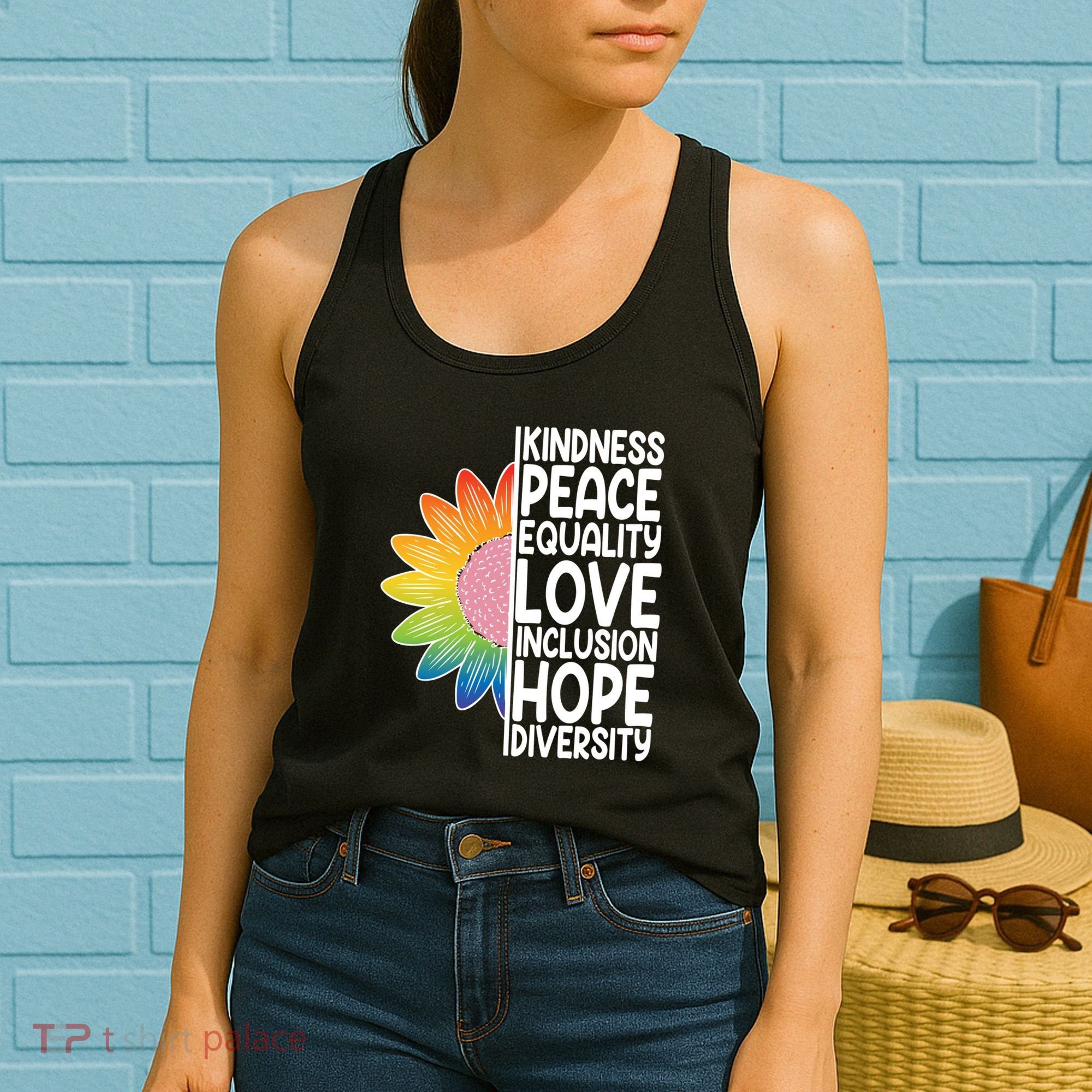 Kidness Peace Equality Love Inclusion Hope Diversity Women's Tank Top
