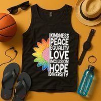 Kidness Peace Equality Love Inclusion Hope Diversity Tank Top thumb 4