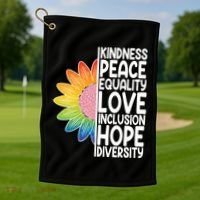 Kidness Peace Equality Love Inclusion Hope Diversity Golf Towel thumb 1