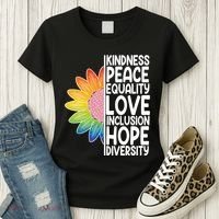 Kidness Peace Equality Love Inclusion Hope Diversity Women's T-Shirt thumb 3