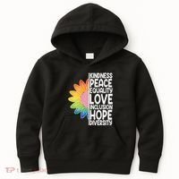 Kidness Peace Equality Love Inclusion Hope Diversity Kids Hoodie thumb 0