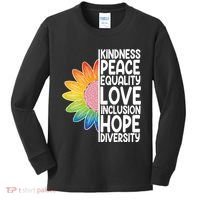 Kidness Peace Equality Love Inclusion Hope Diversity Kids Long Sleeve Shirt thumb 0