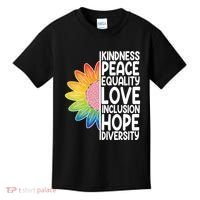Kidness Peace Equality Love Inclusion Hope Diversity Kids T-Shirt thumb 0