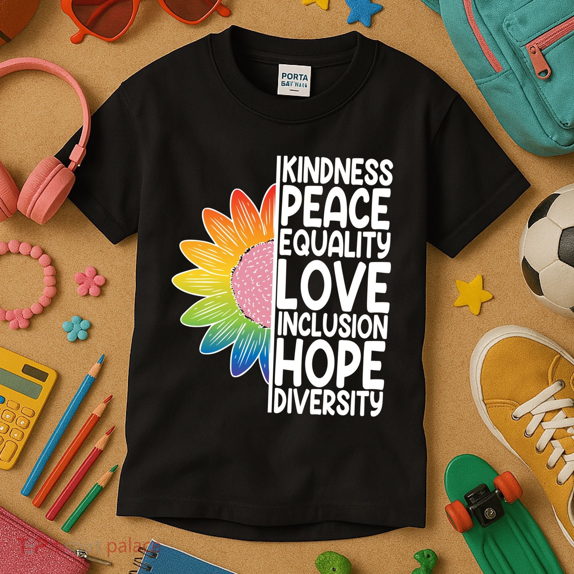 Kidness Peace Equality Love Inclusion Hope Diversity Kids T-Shirt
