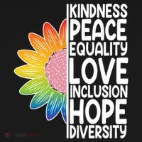 Kidness Peace Equality Love Inclusion Hope Diversity Kids T-Shirt thumb 4