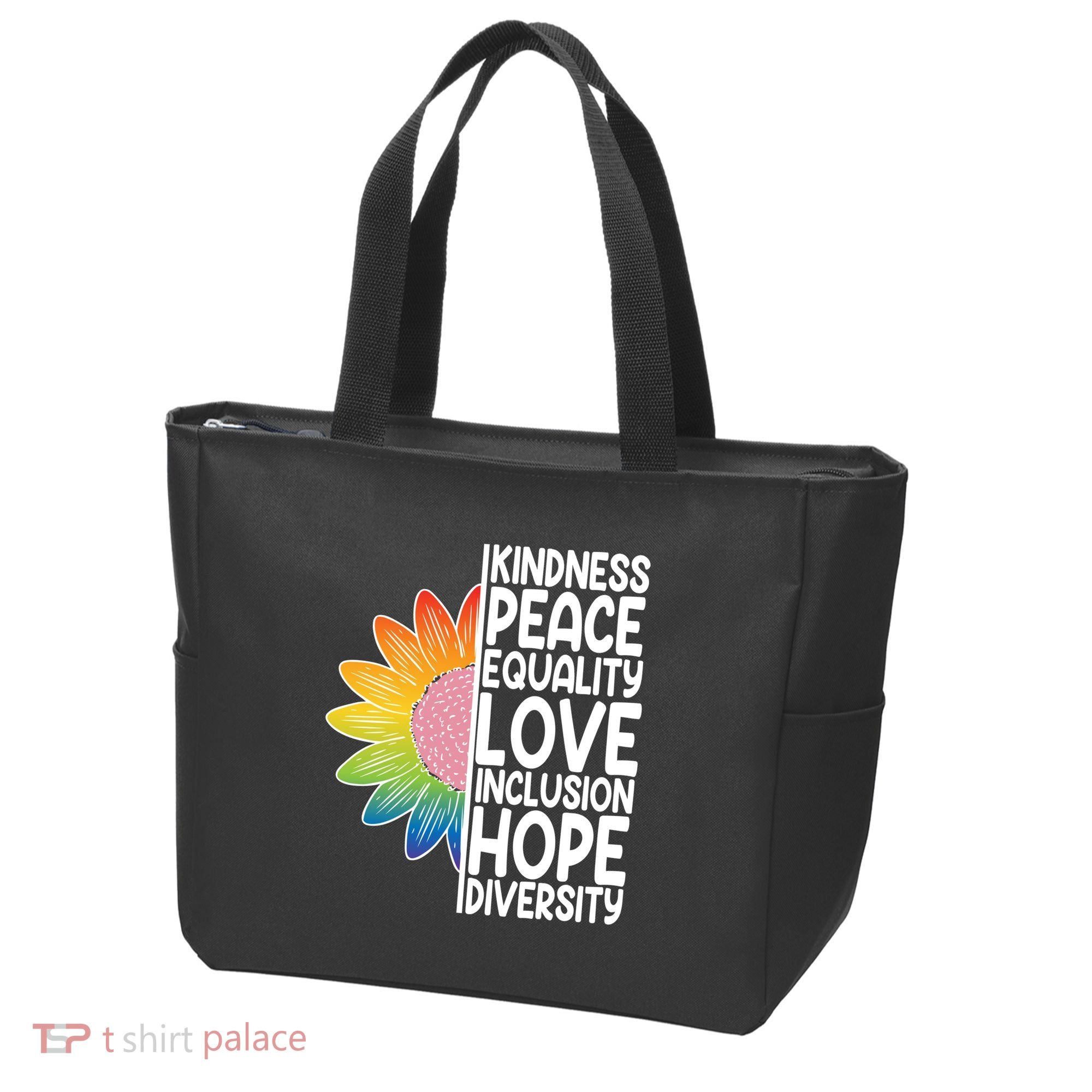 Kidness Peace Equality Love Inclusion Hope Diversity Tote Bag