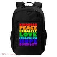 Kindness Peace Equality Love Inclusion Hope Diversity Backpack thumb 0