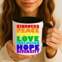 Kindness Peace Equality Love Inclusion Hope Diversity Coffee Mug thumb 3