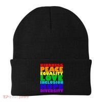 Kindness Peace Equality Love Inclusion Hope Diversity Beanie thumb 0