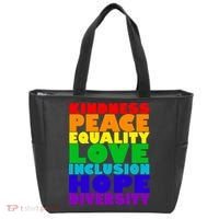 Kindness Peace Equality Love Inclusion Hope Diversity Tote Bag thumb 0