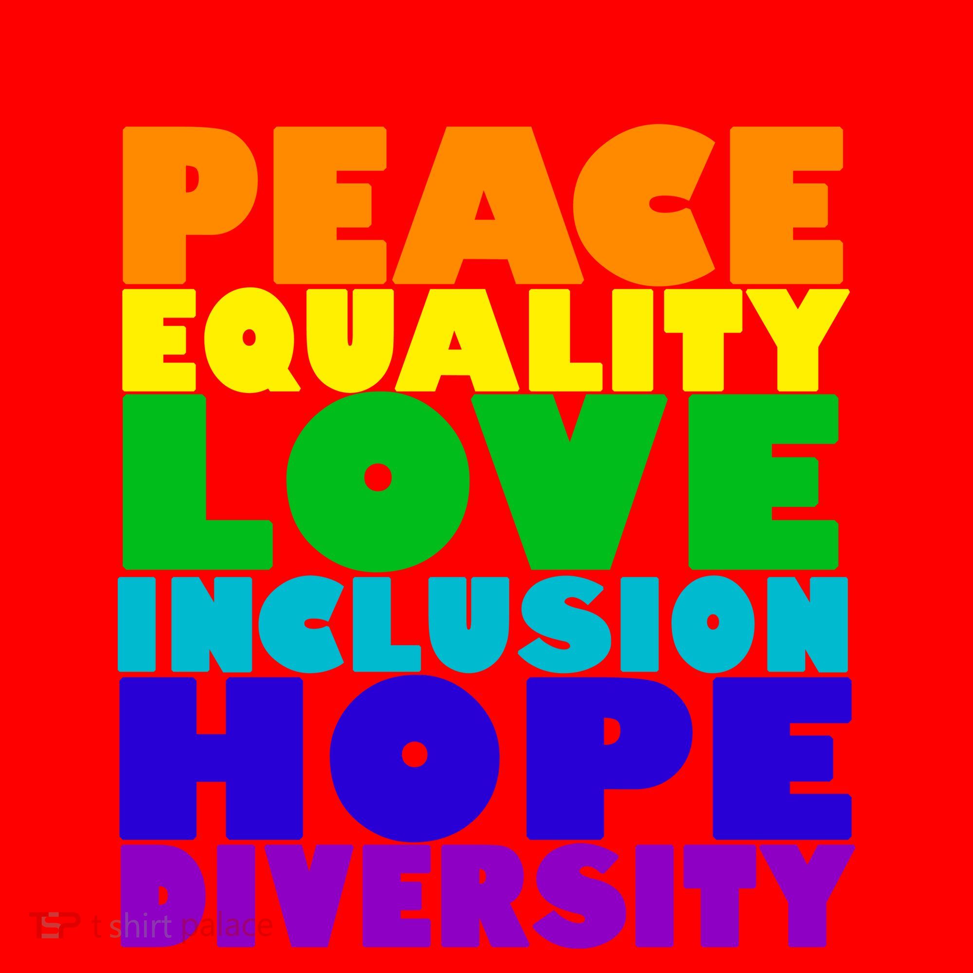 Kindness Peace Equality Love Inclusion Hope Diversity Santa Hat