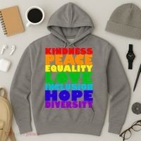 Kindness Peace Equality Love Inclusion Hope Diversity Hoodie thumb 3