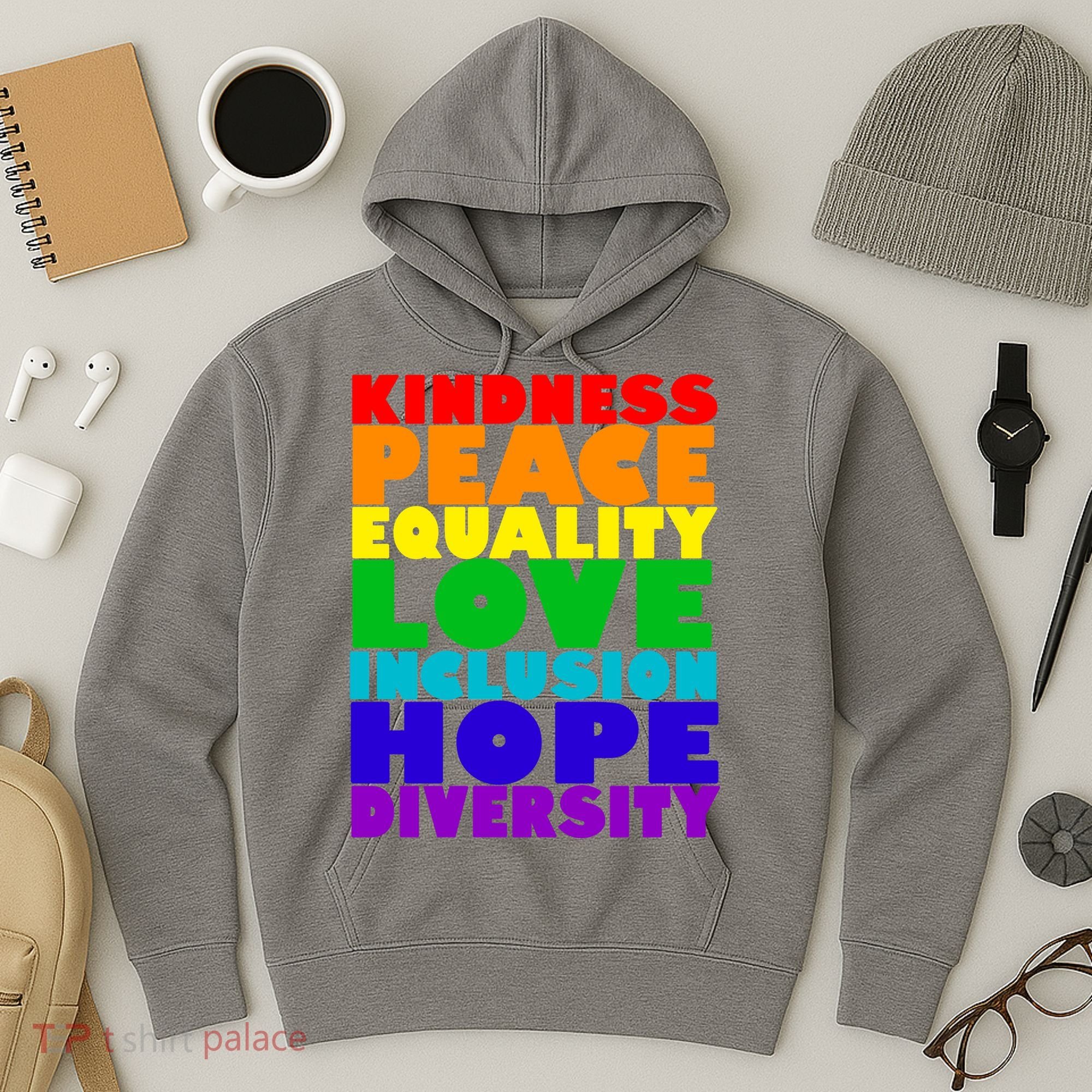 Kindness Peace Equality Love Inclusion Hope Diversity Hoodie