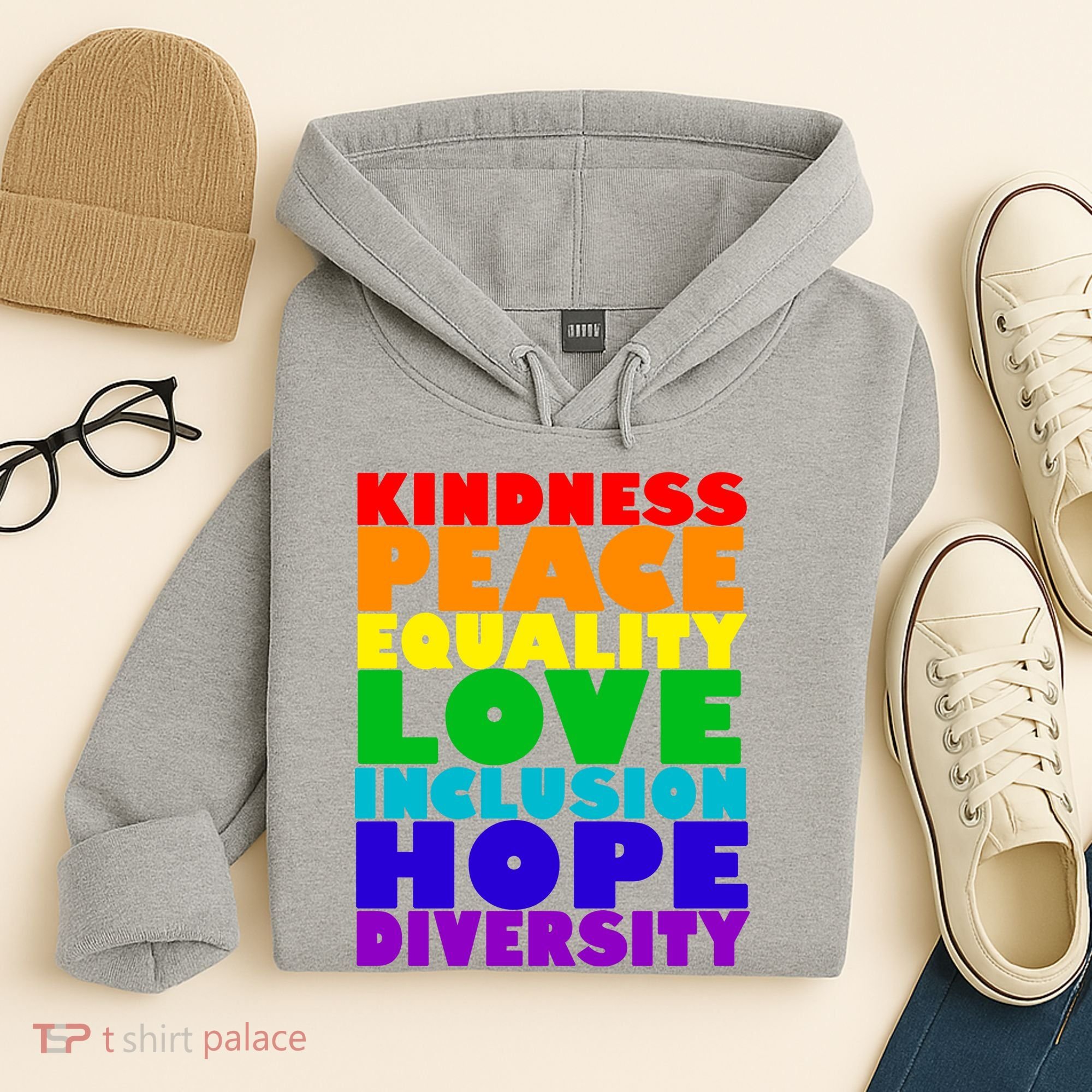 Kindness Peace Equality Love Inclusion Hope Diversity Hoodie