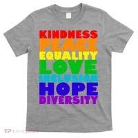 Kindness Peace Equality Love Inclusion Hope Diversity T-Shirt thumb 0