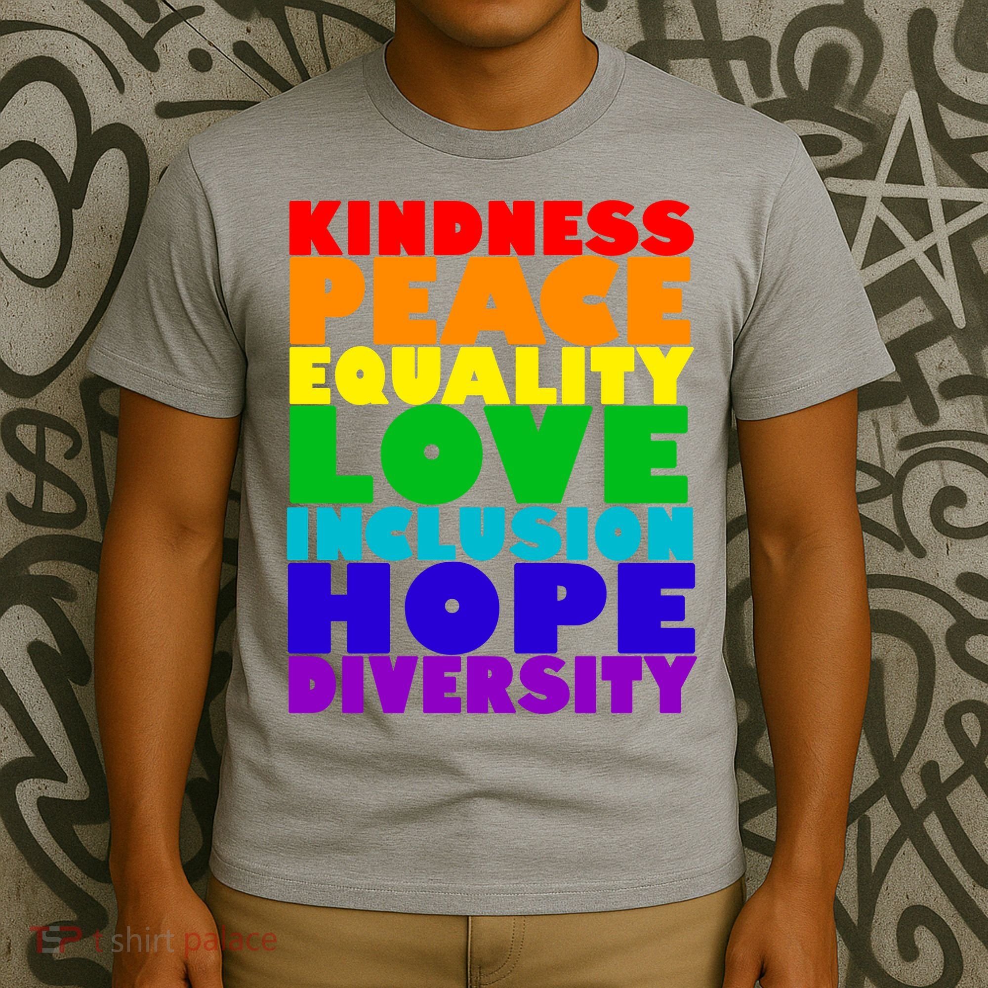 Kindness Peace Equality Love Inclusion Hope Diversity T-Shirt