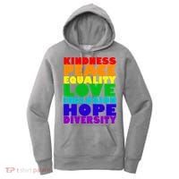 Kindness Peace Equality Love Inclusion Hope Diversity Women's Hoodie thumb 0