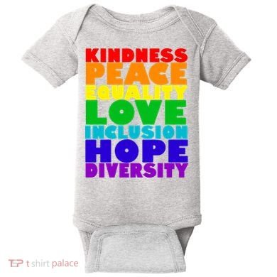 Kindness Peace Equality Love Inclusion Hope Diversity Baby Bodysuit