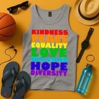Kindness Peace Equality Love Inclusion Hope Diversity Tank Top thumb 4