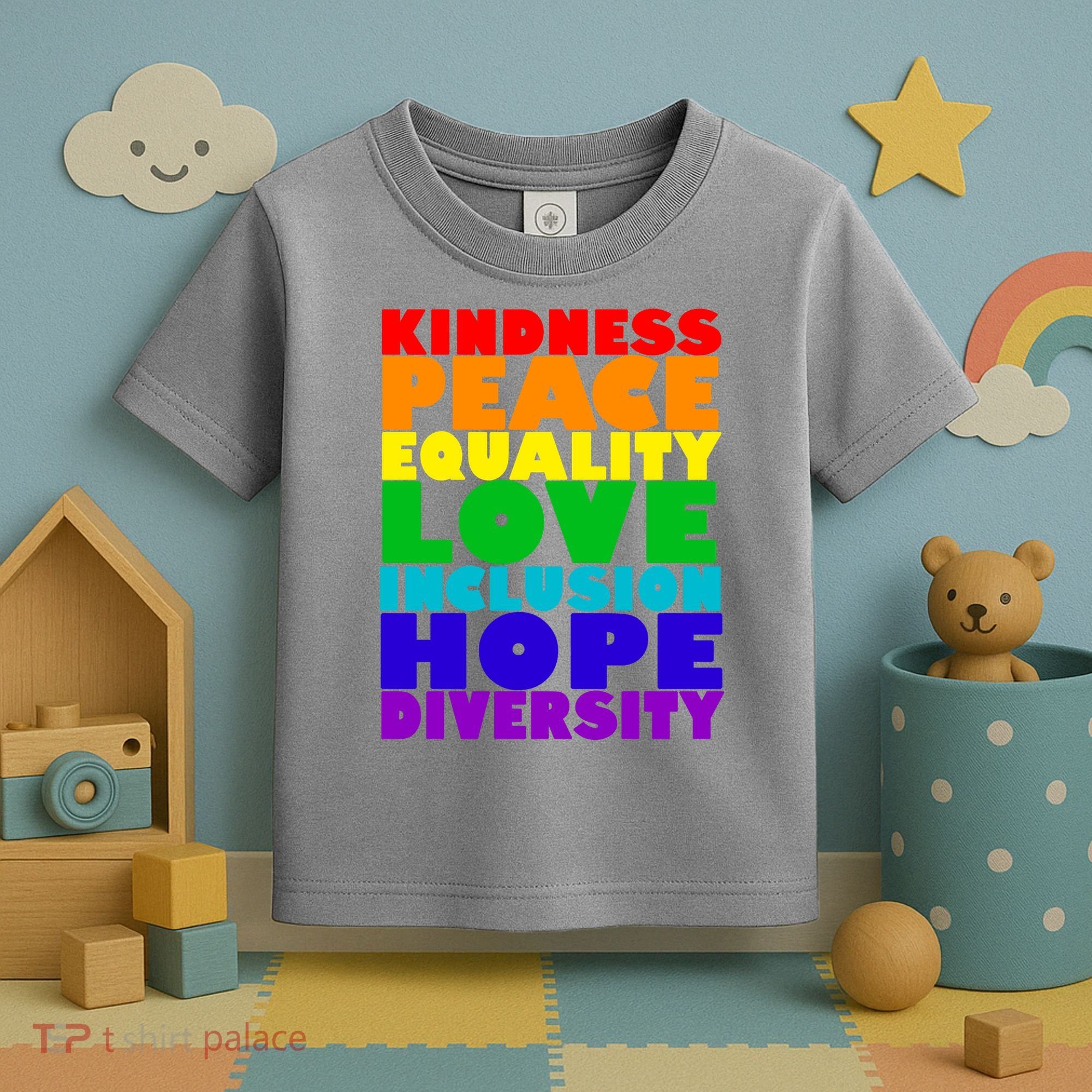 Kindness Peace Equality Love Inclusion Hope Diversity Toddler T-Shirt