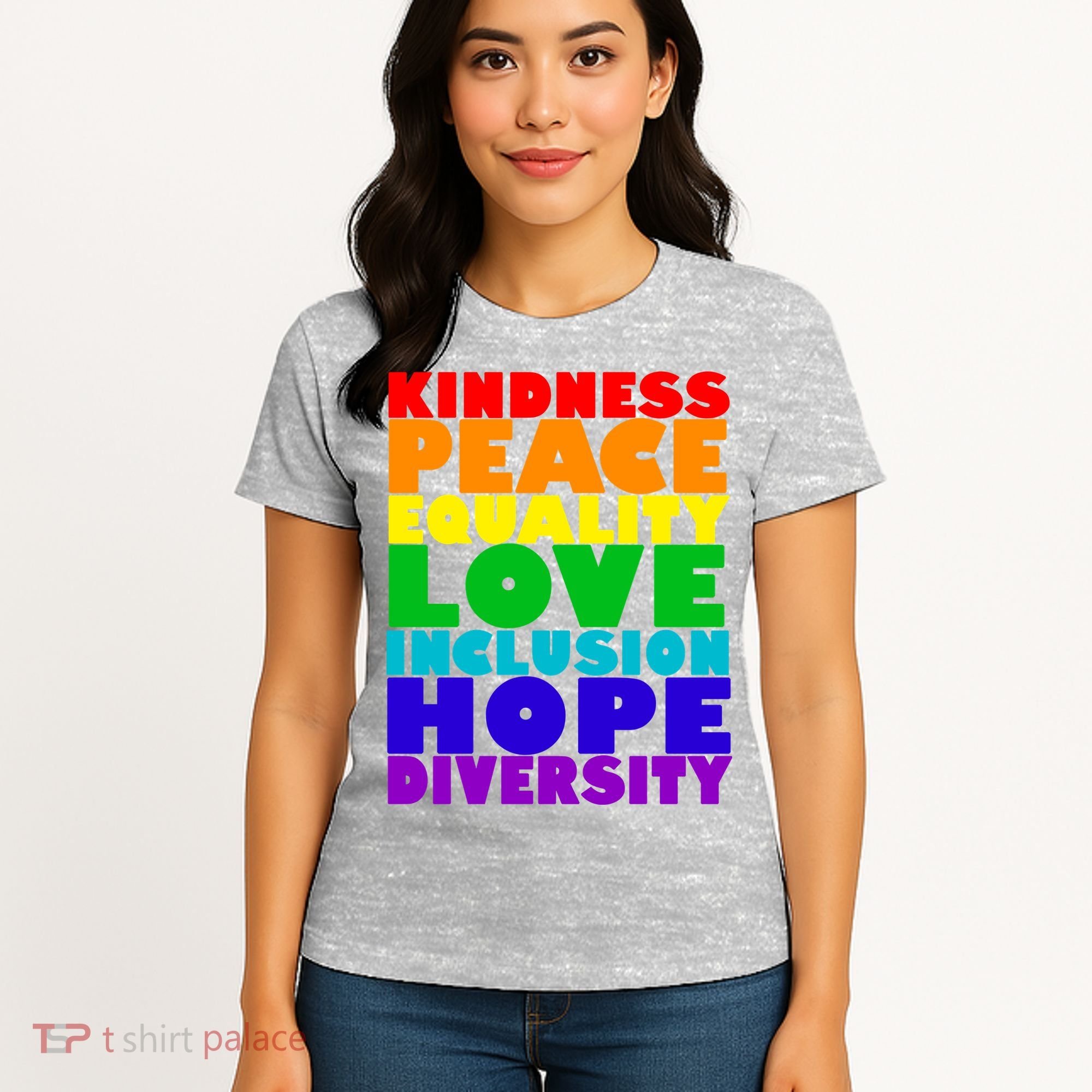 Kindness Peace Equality Love Inclusion Hope Diversity Women's T-Shirt