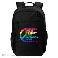 Kindness Peace Equality Love Inclusion Hope Diversity Backpack thumb 0