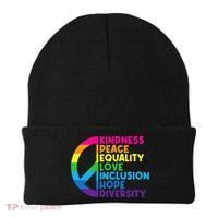 Kindness Peace Equality Love Inclusion Hope Diversity Beanie thumb 0