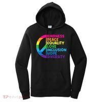Kindness Peace Equality Love Inclusion Hope Diversity Women's Hoodie thumb 0