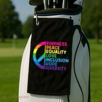 Kindness Peace Equality Love Inclusion Hope Diversity Golf Towel thumb 2