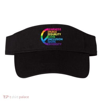 Kindness Peace Equality Love Inclusion Hope Diversity Visor