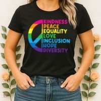Kindness Peace Equality Love Inclusion Hope Diversity Women's T-Shirt thumb 2