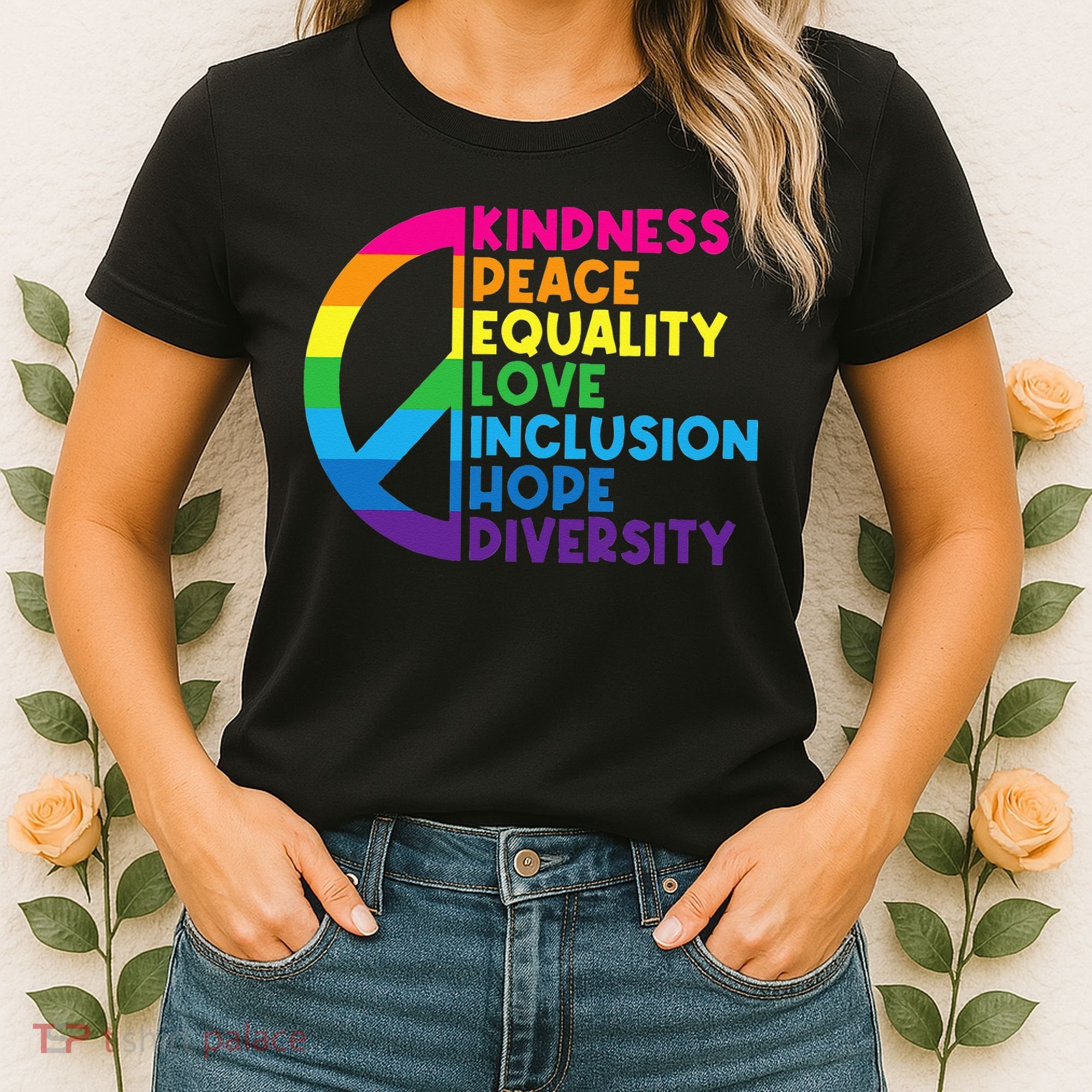 Kindness Peace Equality Love Inclusion Hope Diversity Women's T-Shirt
