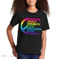 Kindness Peace Equality Love Inclusion Hope Diversity Kids T-Shirt thumb 2