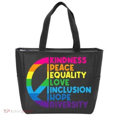 Kindness Peace Equality Love Inclusion Hope Diversity Tote Bag