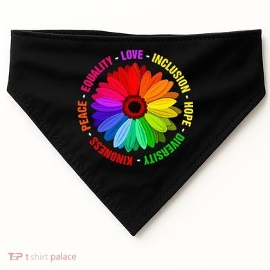 Kindness Peace Equality Love Inclusion Hope Diversity USA-Made Doggie Bandana