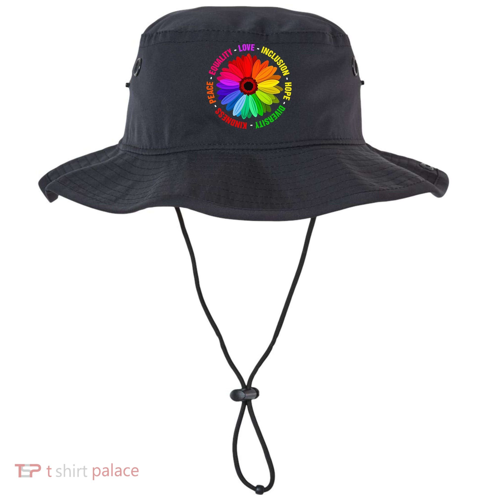 Kindness Peace Equality Love Inclusion Hope Diversity Bucket Hat